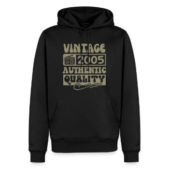 Authentic 2005 Millésime 2005 - Vintage 2005 Rétro - Sweat à capuche Premium bio Homme - noir - Devant - Nico (187cm)