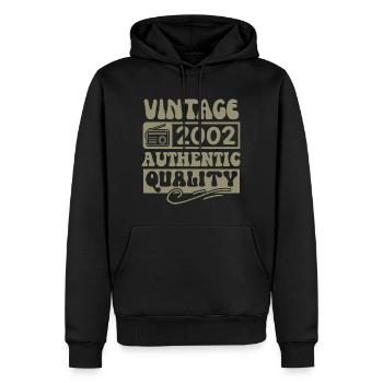 Authentisch 2002 Jahrgang 2002 - Jahrgang 2002 Retro - Männer Premium Bio Hoodie - Schwarz - Vorne - Nico (187cm)