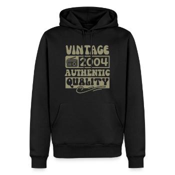 Authentisch 2004 Jahrgang 2004 - Jahrgang 2004 Retro - Männer Premium Bio Hoodie - Schwarz - Vorne - Nico (187cm)