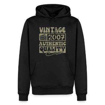 Authentisch 2007 Jahrgang 2007 - Jahrgang 2007 Retro - Männer Premium Bio Hoodie - Schwarz - Vorne - Nico (187cm)