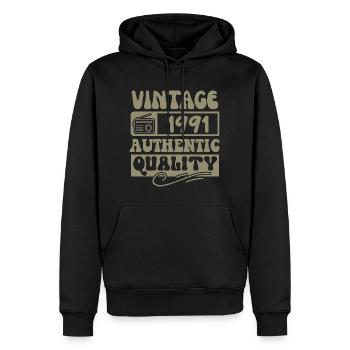 Authentic 1991 Millésime 1991 - Vintage 1991 Rétro - Sweat à capuche Premium bio Homme - noir - Devant - Nico (187cm)