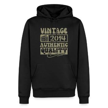 Authentisch 2014 Jahrgang 2014 - Jahrgang 2014 Retro - Männer Premium Bio Hoodie - Schwarz - Vorne - Nico (187cm)