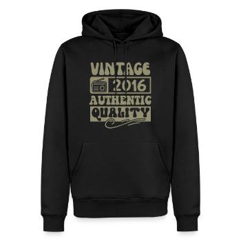 Authentic 2016 Millésime 2016 - Vintage 2016 Rétro - Sweat à capuche Premium bio Homme - noir - Devant - Nico (187cm)