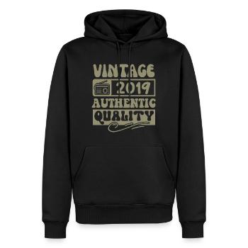 Authentic 2019 Millésime 2019 - Vintage 2019 Rétro - Sweat à capuche Premium bio Homme - noir - Devant - Nico (187cm)