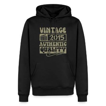 Authentisch 2015 Jahrgang 2015 - Jahrgang 2015 Retro - Männer Premium Bio Hoodie - Schwarz - Vorne - Nico (187cm)