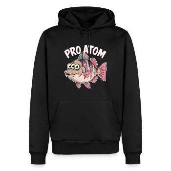 Pro Atom - Fish - Men’s Premium Organic Hoodie - black - Front - Nico (187cm)