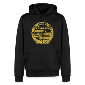 33e anniversaire - Classic Musclecar 07/1992 - Sweat à capuche Premium bio Homme - noir - Devant - Nico (187cm)
