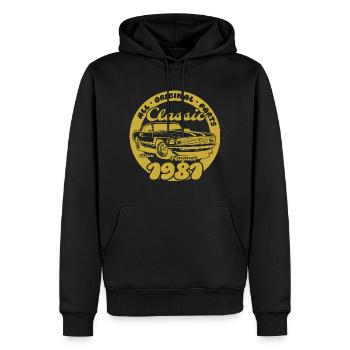 44. Geburtstag - Klassiker Musclecar 08/1981 - Männer Premium Bio Hoodie - Schwarz - Vorne - Nico (187cm)
