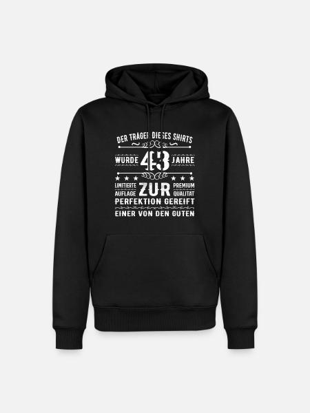43 Jahre Geschenkidee zum 43 - Geburtstag - Männer Premium Bio Hoodie - Schwarz