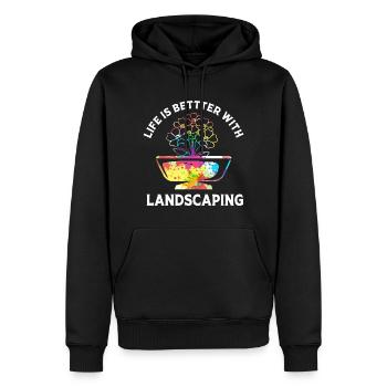 Paysagiste Jardinier Jardinier Jardin - Sweat à capuche Premium bio Homme - noir - Devant - Nico (187cm)