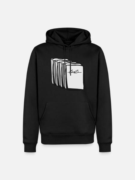 Read books red icon - Men’s Premium Organic Hoodie - black