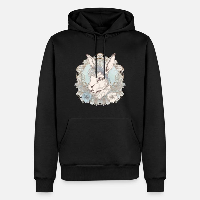 Lapin lapin Art historique - Sweat à capuche Premium bio Homme - noir