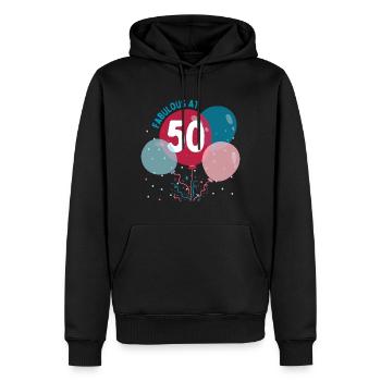 Fabelhaft mit 50 - Männer Premium Bio Hoodie - Schwarz - Vorne - Nico (187cm)