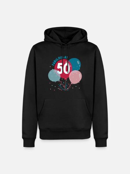 Fabelhaft mit 50 - Männer Premium Bio Hoodie - Schwarz