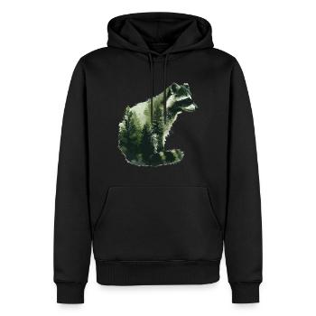 Mignon raton laveur raton laveur nature bébé raton laveur forêt - Sweat à capuche Premium bio Homme - noir - Devant - Nico (187cm)