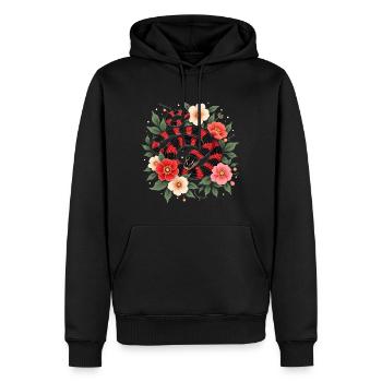 Happy Lunar Year - Schlange 2025 - Männer Premium Bio Hoodie - Schwarz - Vorne - Nico (187cm)