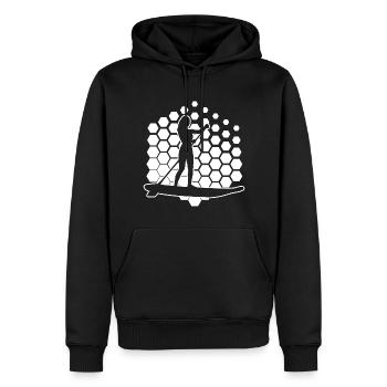 Damen Standup Paddling Stand up Paddling Board - Männer Premium Bio Hoodie - Schwarz - Vorne - Nico (187cm)