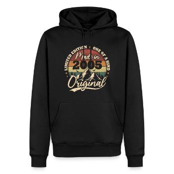 Original 2005 Vintage Rétro Cadeau D'anniversaire - Sweat à capuche Premium bio Homme - noir - Devant - Nico (187cm)