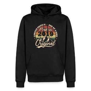 Original 2019 Vintage Rétro Cadeau D'anniversaire - Sweat à capuche Premium bio Homme - noir - Devant - Nico (187cm)