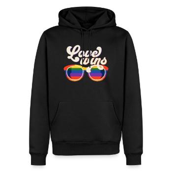 Gläser Liebe Gay Pride Regenbogen - Männer Premium Bio Hoodie - Schwarz - Vorne - Nico (187cm)