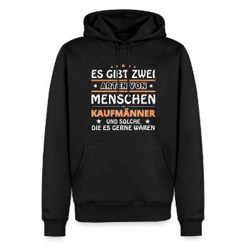 Merchant gift - two types of... design - Men’s Premium Organic Hoodie - black - Front - Nico (187cm)