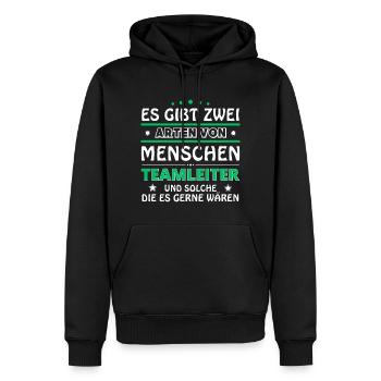 Team leader gift - two types of... design - Men’s Premium Organic Hoodie - black - Front - Nico (187cm)