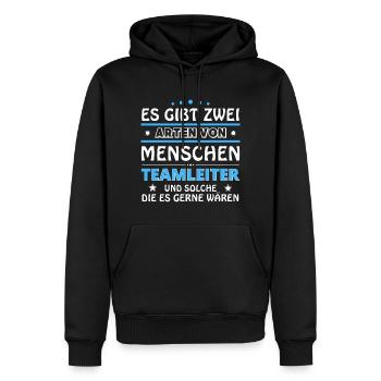 Team Leader Gift - Two Types of... Design - Men’s Premium Organic Hoodie - black - Front - Nico (187cm)