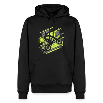 Motocross Enduro Dirt Bike Moto Moto-Cross - Sweat à capuche Premium bio Homme - noir - Devant - Nico (187cm)