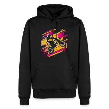 Motocross Dirtbike Motorcycle Girls Moto-Cross - Men’s Premium Organic Hoodie - black - Front - Nico (187cm)