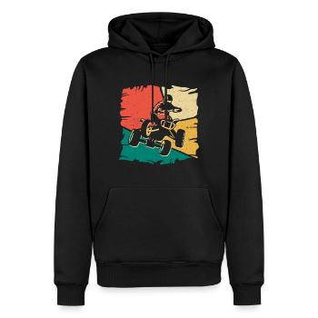 Quad Biker Retro Offroad Quad Driver ATV - Men’s Premium Organic Hoodie - black - Front - Nico (187cm)