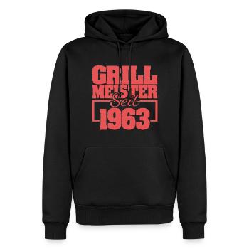 Grillmeister grillen seit 1963 - Männer Premium Bio Hoodie - Schwarz - Vorne - Nico (187cm)