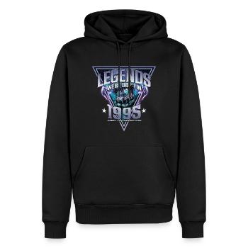 Des légendes sont nées en 1995 - Sweat à capuche Premium bio Homme - noir - Devant - Nico (187cm)