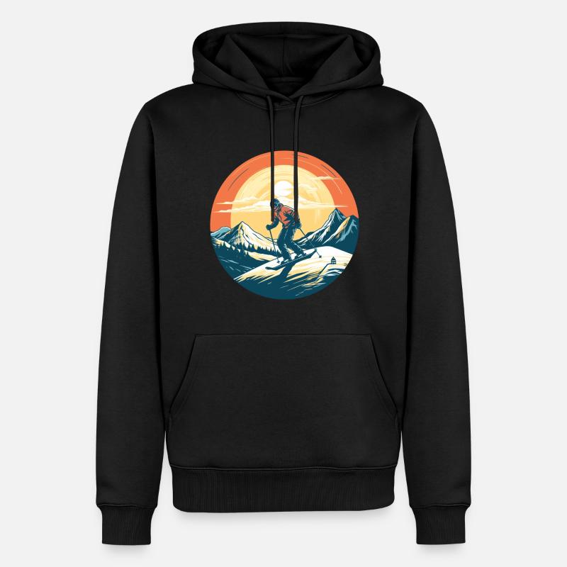 Snowboard et ski puis après-ski - Sweat à capuche Premium bio Homme - noir