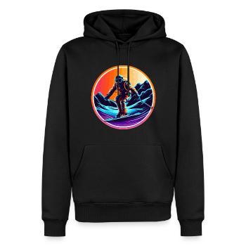 Snowboard ou ski puis après-ski - Sweat à capuche Premium bio Homme - noir - Devant - Nico (187cm)
