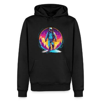 Snowboard ou ski puis après-ski - Sweat à capuche Premium bio Homme - noir - Devant - Nico (187cm)