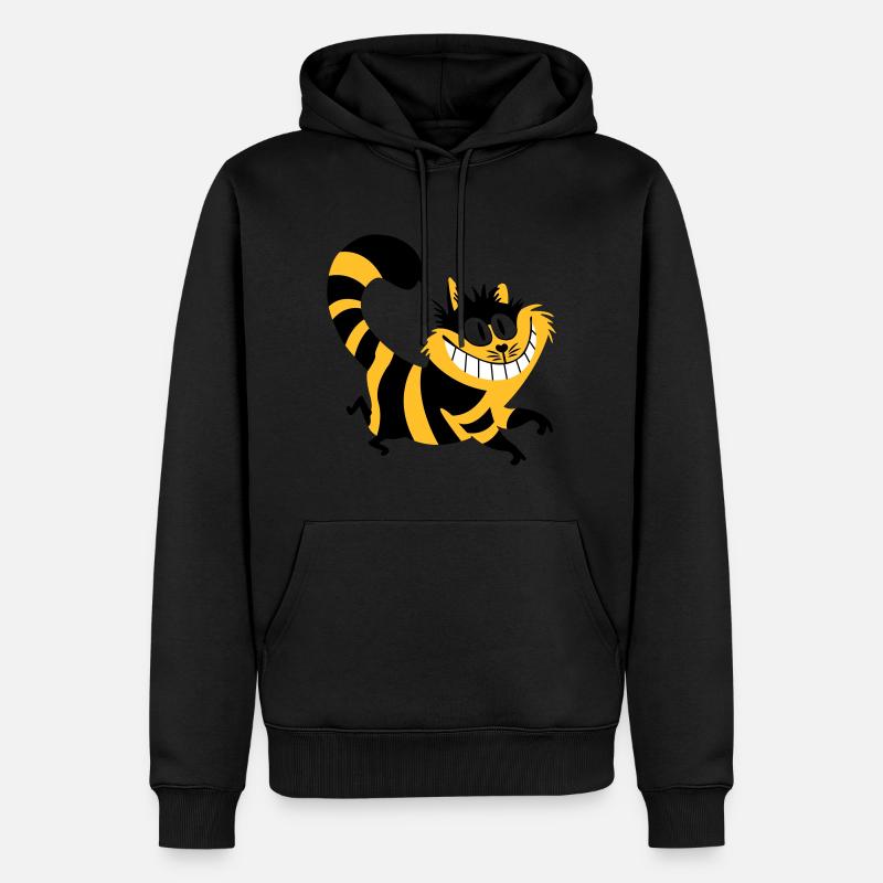 Lächelnde Katze - Männer Premium Bio Hoodie - Schwarz