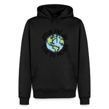 J'peux pas j'ai tour du monde - Sweat à capuche Premium bio Homme - noir - Devant - Nico (187cm)
