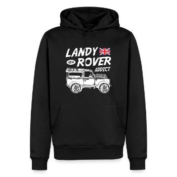 Landy Rover Addict - Männer Premium Bio Hoodie - Schwarz - Vorne - Nico (187cm)