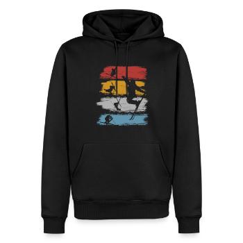 Ski freestyle - Sweat à capuche Premium bio Homme - noir - Devant - Nico (187cm)