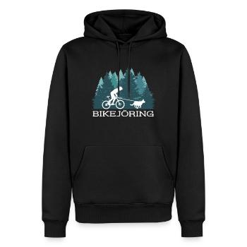 Bikejöring Draught dog sport with bike and dog - Men’s Premium Organic Hoodie - black - Front - Nico (187cm)