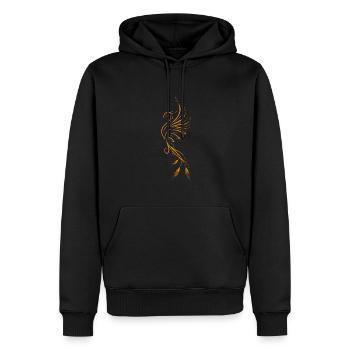 Phoenix Futter orange - Männer Premium Bio Hoodie - Schwarz - Vorne - Nico (187cm)