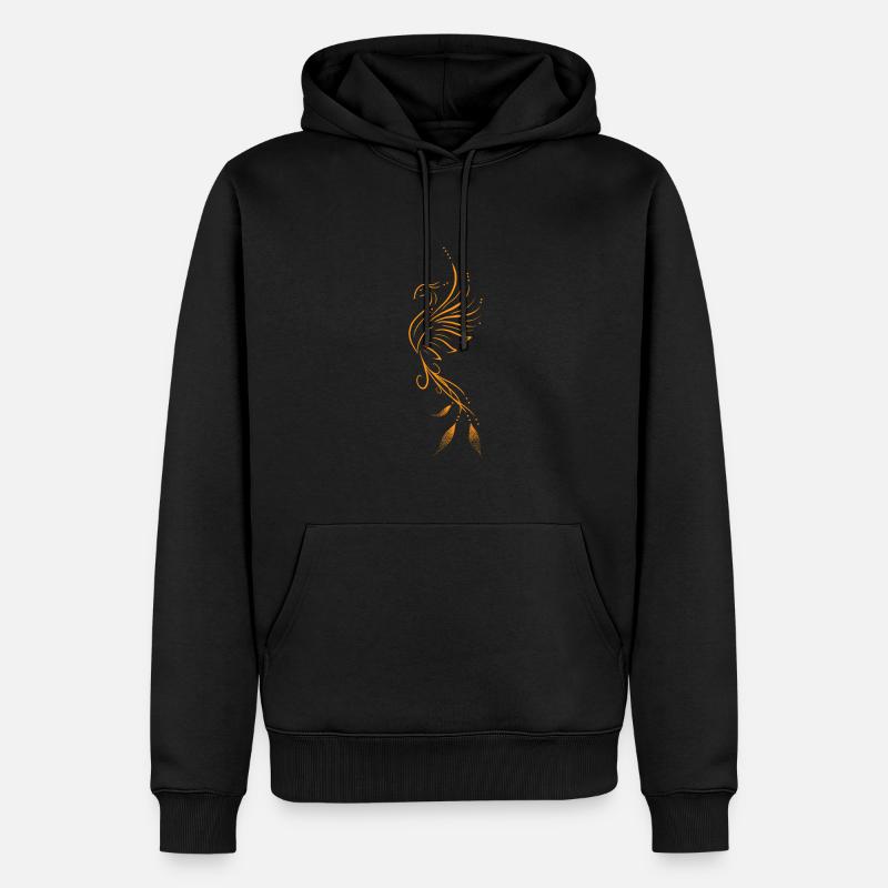 Phoenix Futter orange - Männer Premium Bio Hoodie - Schwarz