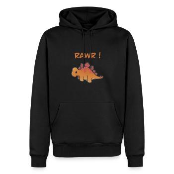 Dinosaure mignon RAWR ! - Sweat à capuche Premium bio Homme - noir - Devant - Nico (187cm)