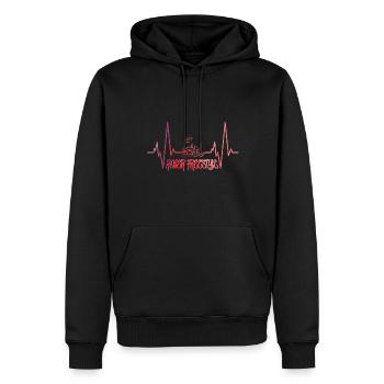 Roller Freestyle Herzschlag - Männer Premium Bio Hoodie - Schwarz - Vorne - Nico (187cm)