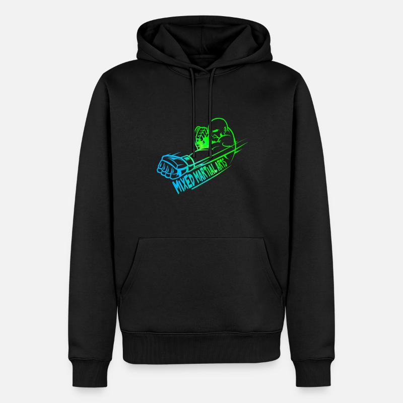 Mixed Martial Arts logo design coloré - Sweat à capuche Premium bio Homme - noir