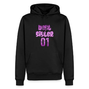 Beste Schwester 01 - Männer Premium Bio Hoodie - Schwarz - Vorne - Nico (187cm)