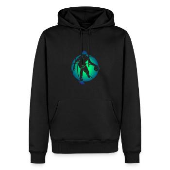 Invertierte Silhouette Sport Basketball Kunst - Männer Premium Bio Hoodie - Schwarz - Vorne - Nico (187cm)
