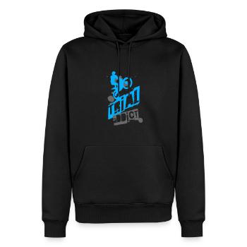 Trial addict - Sweat à capuche Premium bio Homme - noir - Devant - Nico (187cm)