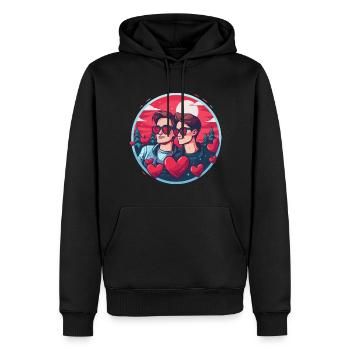 LGBT Gay Valentinstag Idee für Schwule - Männer Premium Bio Hoodie - Schwarz - Vorne - Nico (187cm)