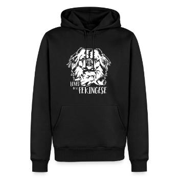 Aimé par un chien pékinois Chien Dire Wilsigns - Sweat à capuche Premium bio Homme - noir - Devant - Nico (187cm)